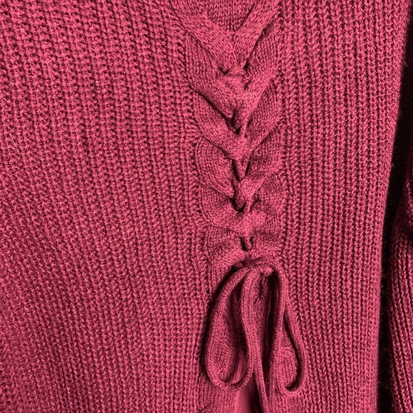 Torrid Burgundy Cable Knit 2fer Sweater Sz2/2X - Picture 7 of 8